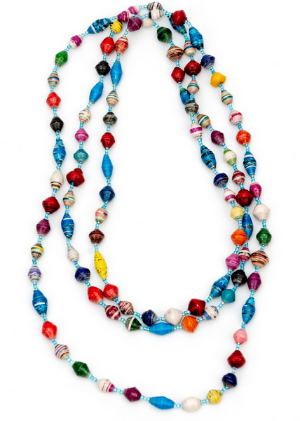 Multi-coloured long necklace