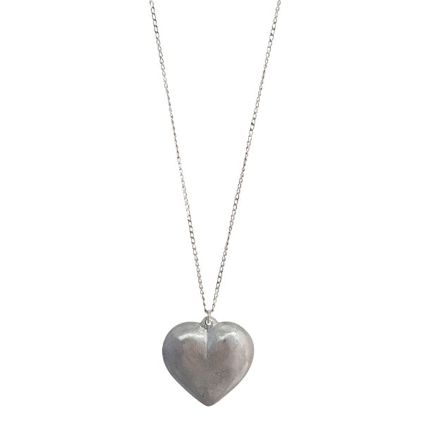 Large Heart Necklace on Sterling Silver Chain