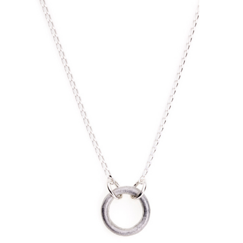 Circle Necklace on Sterling Silver Chain