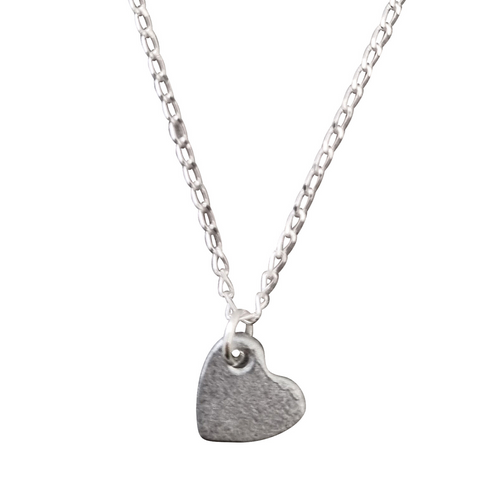 Heart Charm Necklace on Sterling Silver Chain