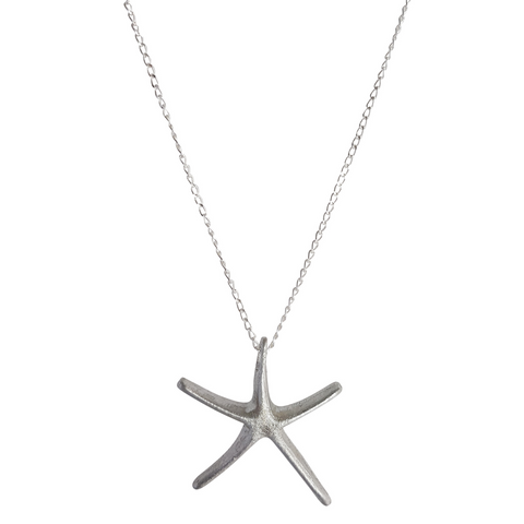 Large Starfish Necklace on Sterling Silver Chain