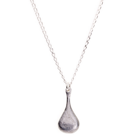 Teardrop Necklace on Sterling Silver Chain - Medium