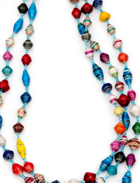 Multi-coloured long necklace