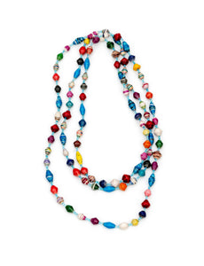 Multi-coloured long necklace