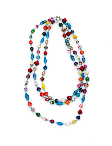 Multi-coloured long necklace