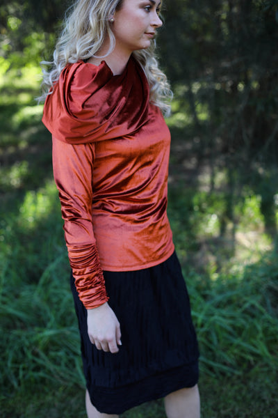 Hepburn Top in Silk Velvet