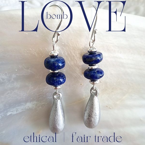 Bomb & Lapis Earrings