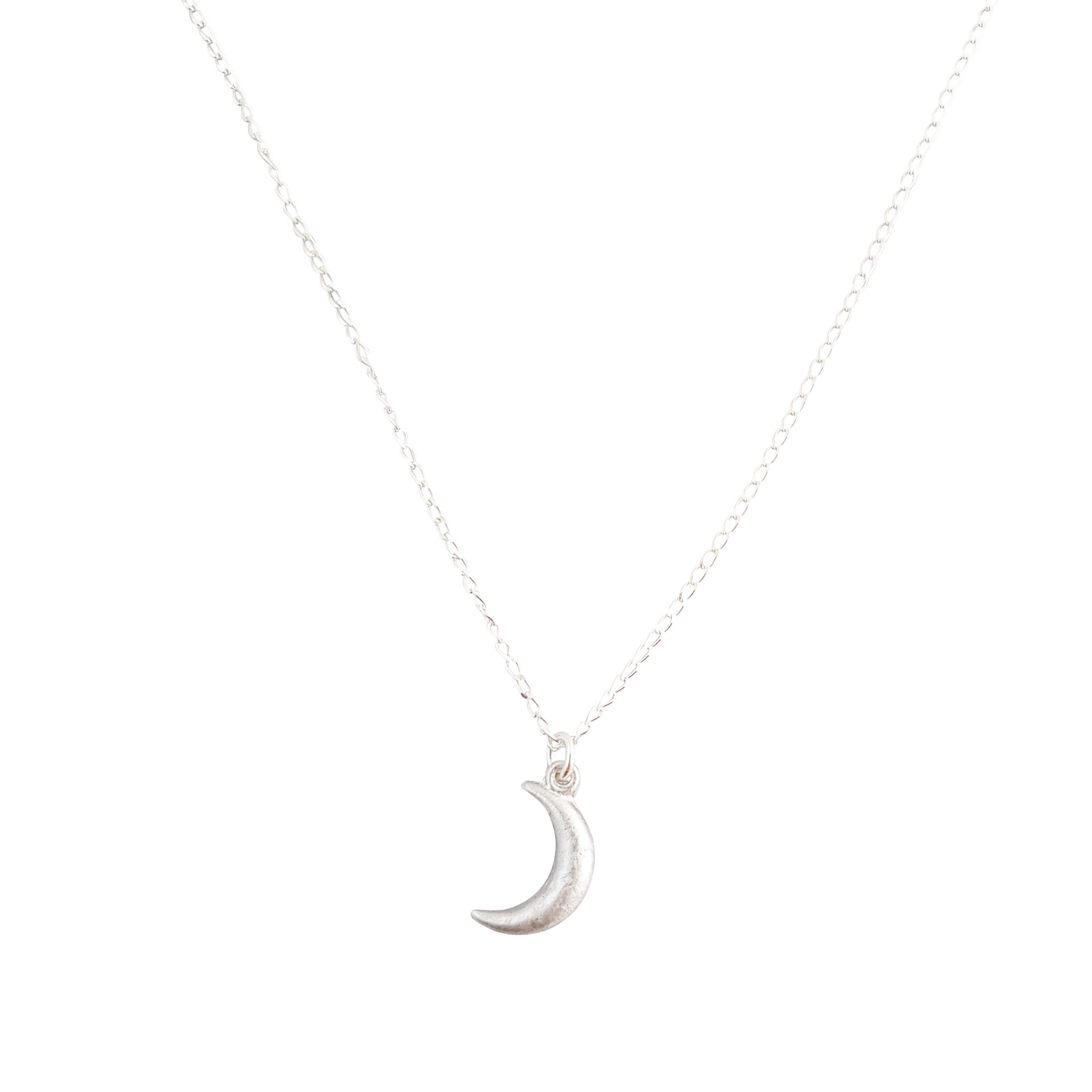 Crescent Moon Necklace on Sterling Silver Chain