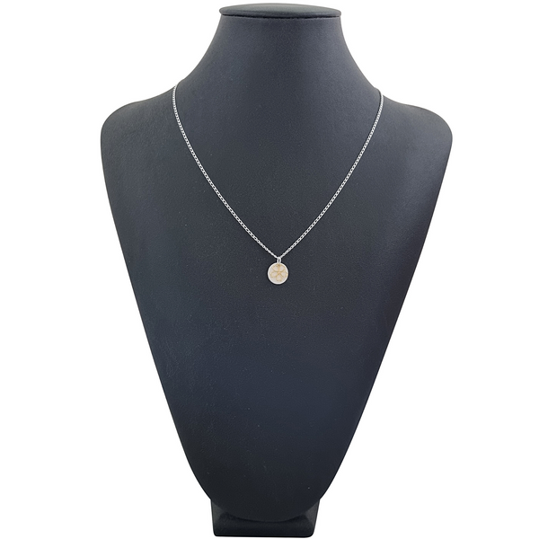18k Gold Flower Necklace on Sterling Silver Chain