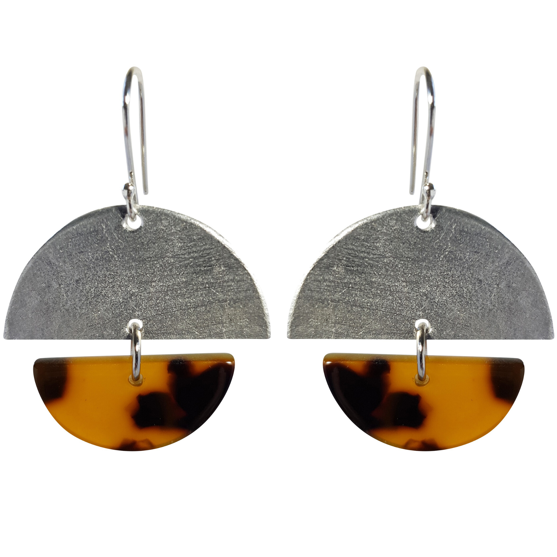 Tortoiseshell Resin & Disc Earrings