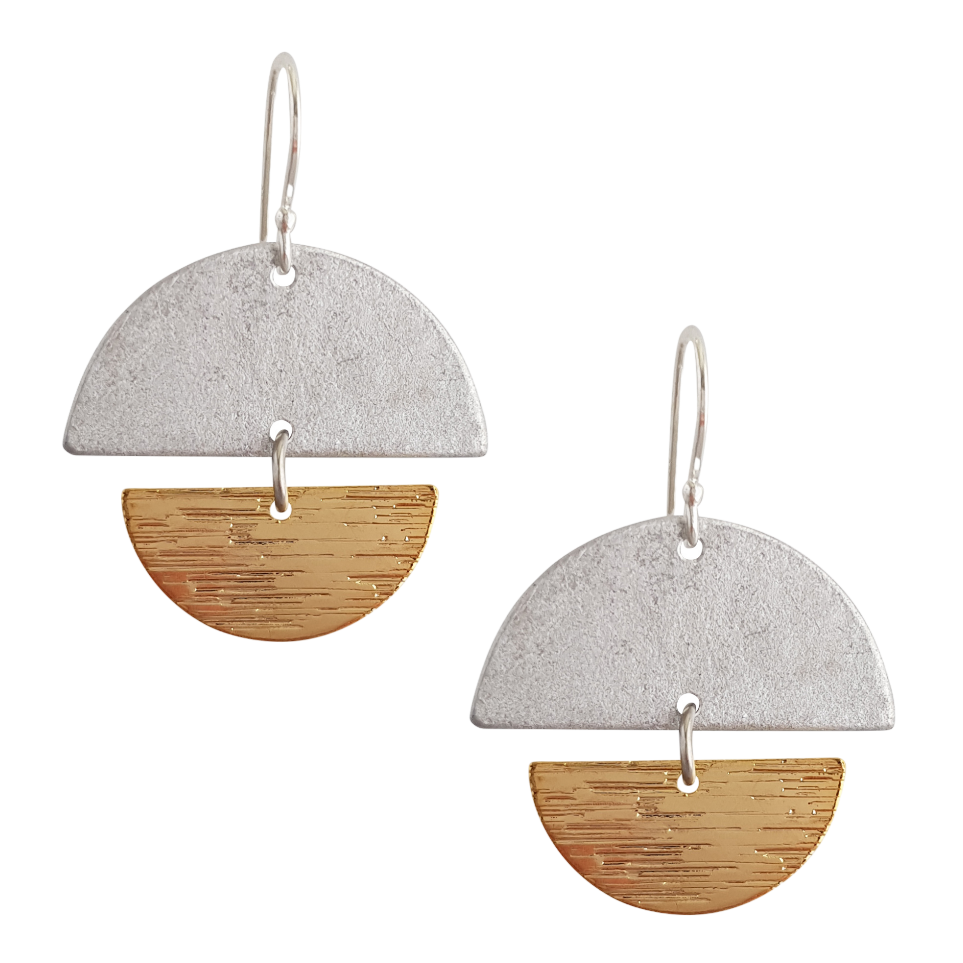 Disc & 18k Gold Plated Earrings