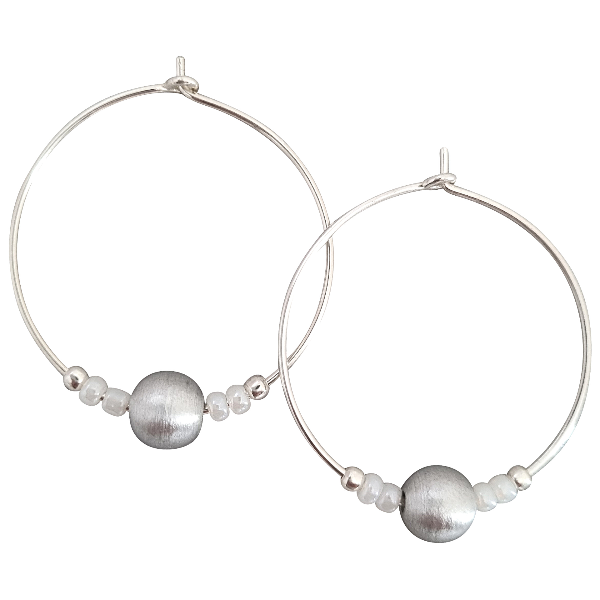Hoop and Bead Earrings