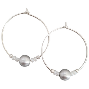 Hoop and Bead Earrings