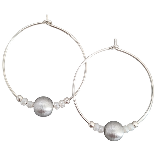 Hoop and Bead Earrings