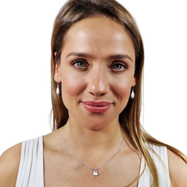 Heart Charm Necklace on Sterling Silver Chain