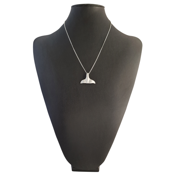 Whale Tail Necklace on Sterling Silver Chain - Large