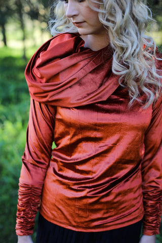 Hepburn Top in Silk Velvet