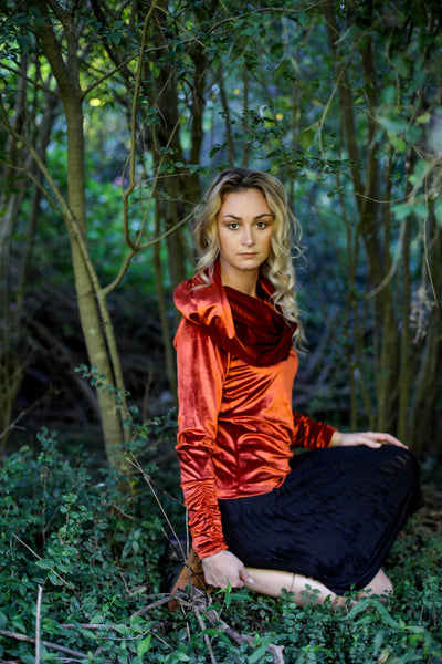 Hepburn Top in Silk Velvet